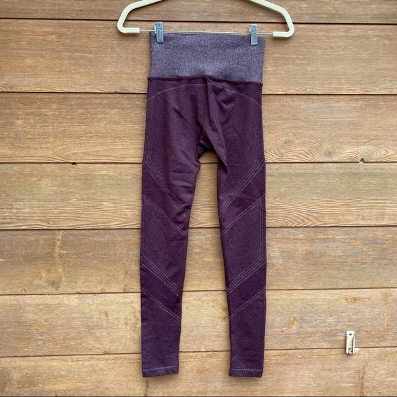 Athleta Twilight Tight Sparkle Seamless Leggings Burgundy XS - Picture 5 of 11